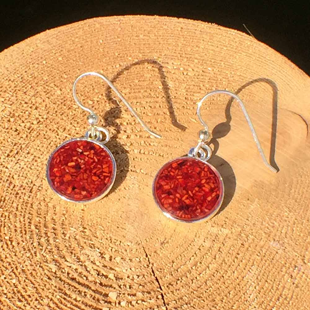 Crushed Lobster Shell Silver Earrings