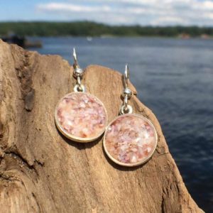 Crushed Oyster Shell Silver Earrings