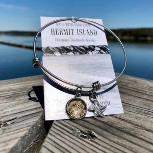 Hermit Island Beach Sand Charm Bangle Bracelet