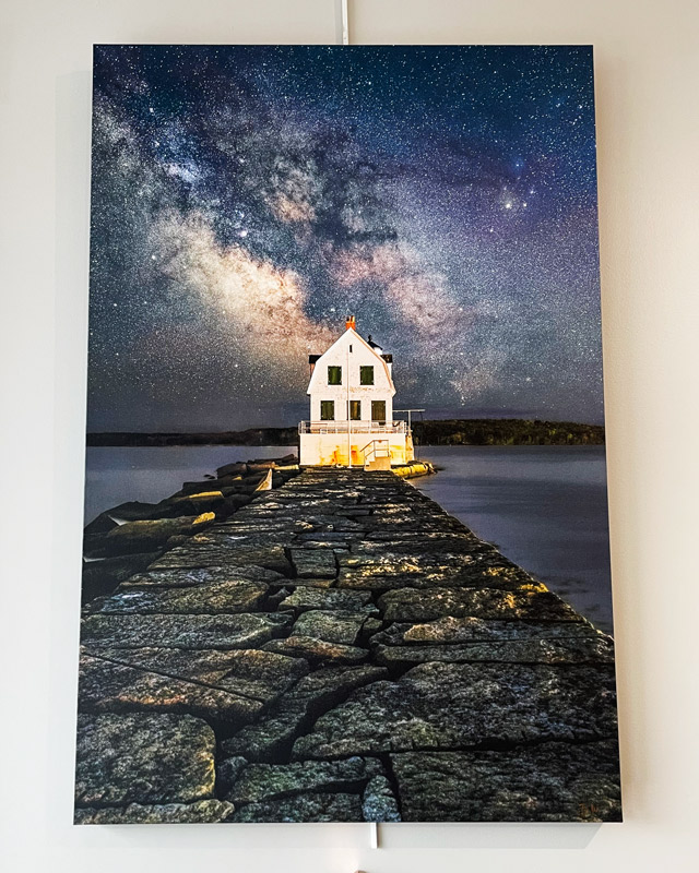 Canvas of Rockport Breakwater and Milky Way by Benjamin Williamson