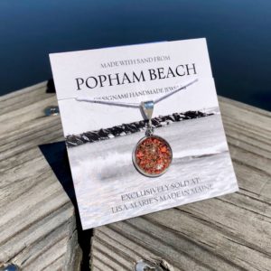 Popham Beach Sand with Lobster Shell Small Pendant, Popham Beach Sand with Lobster Shell Jewelry