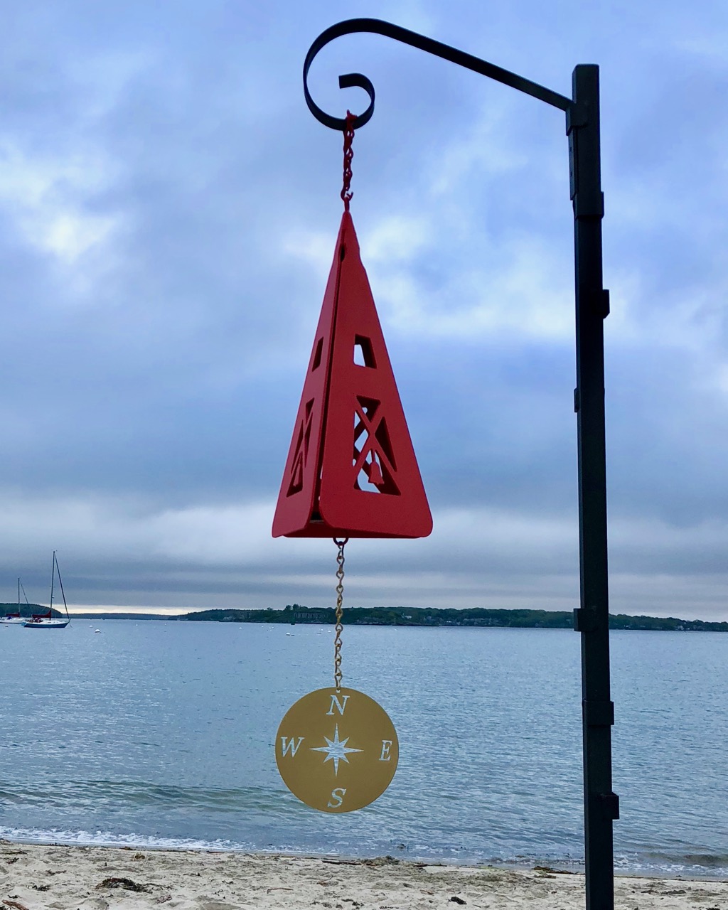 Red Compass Rose Buoy Bell