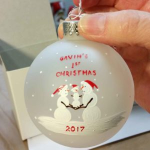Snowmen Family Ornament - Baby's First Christmas "Gavin"