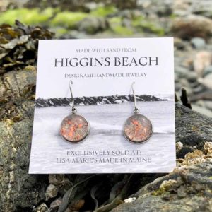 Higgins Beach Sand with Crushed Lobster Shell Earrings