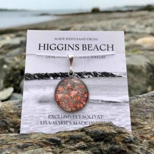 Large Higgins Beach Sand with Crushed Lobster Shell Pendant