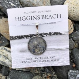 Large Higgins Beach Sand with Crushed Mussel Shell Pendant