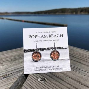 Popham Beach Sand with Crushed Lobster Shell Earrings