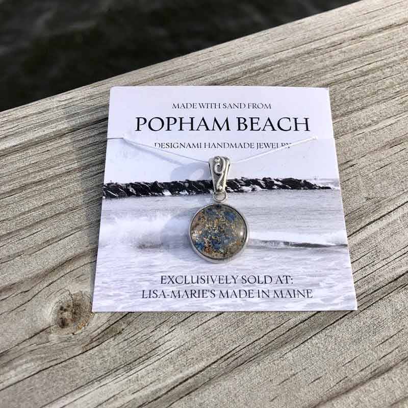 Small Popham Beach Sand with Crushed Mussel Shell Pendant