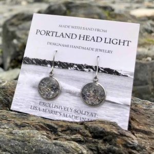 Portland Head Light Beach Sand with Crushed Mussel Shell Earrings
