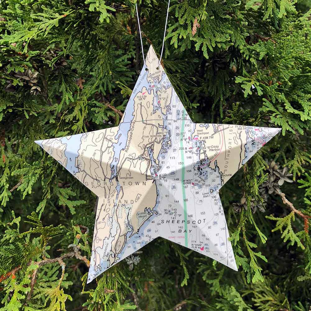 Five Islands / Georgetown Chart Star Ornament