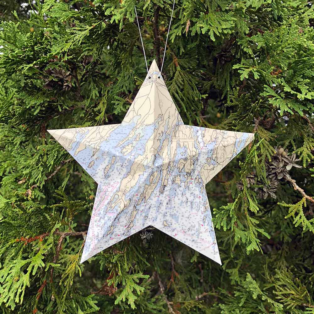 Harpswell Chart Star Ornament