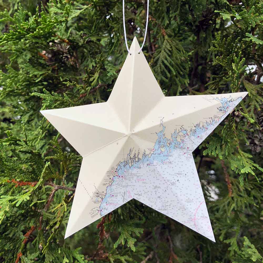 Coast of Maine Chart Star Ornament