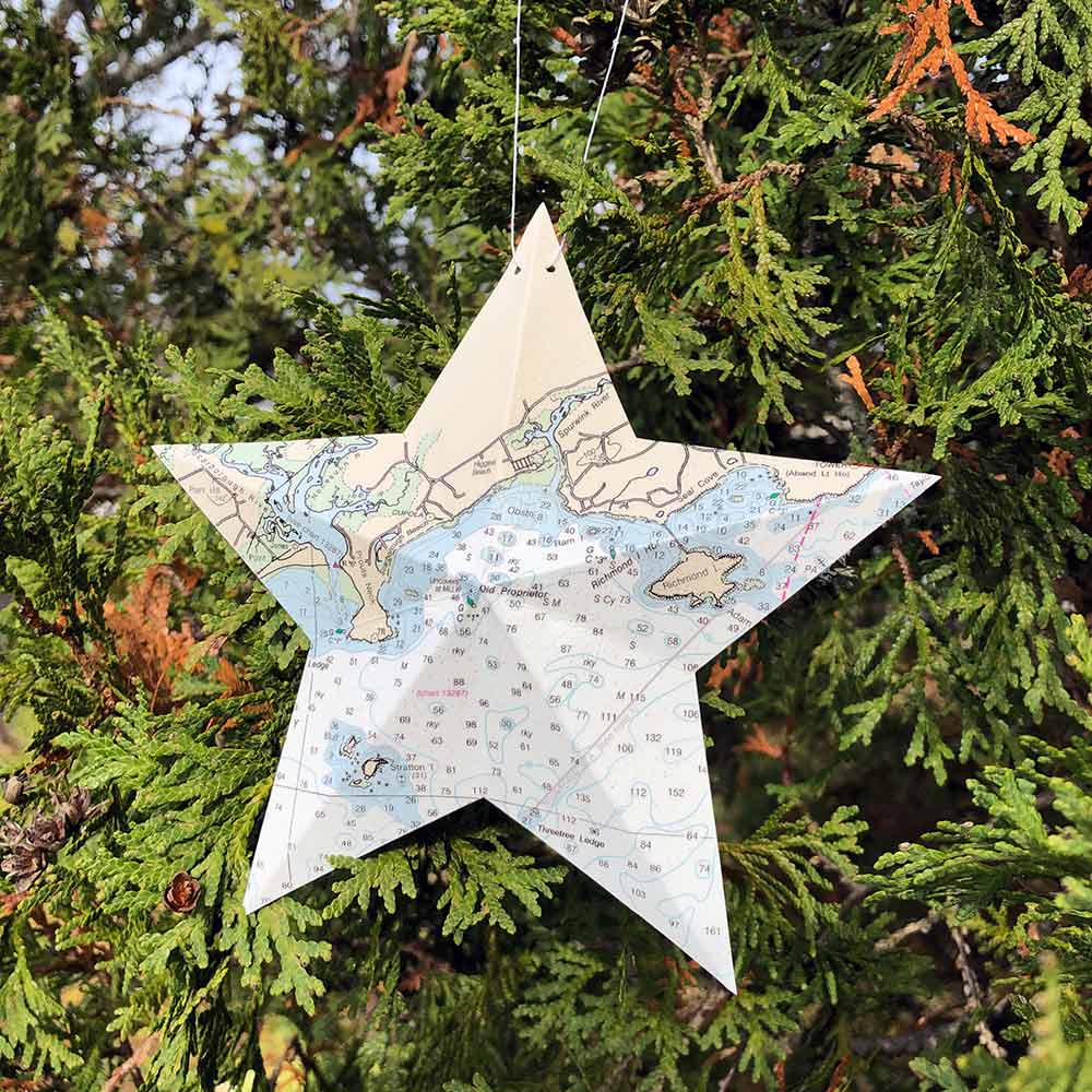 Higgins Beach Chart Star Ornament