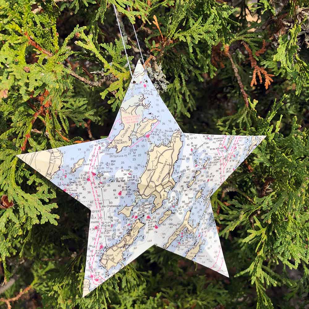 Chebeague Island Chart Star Ornament