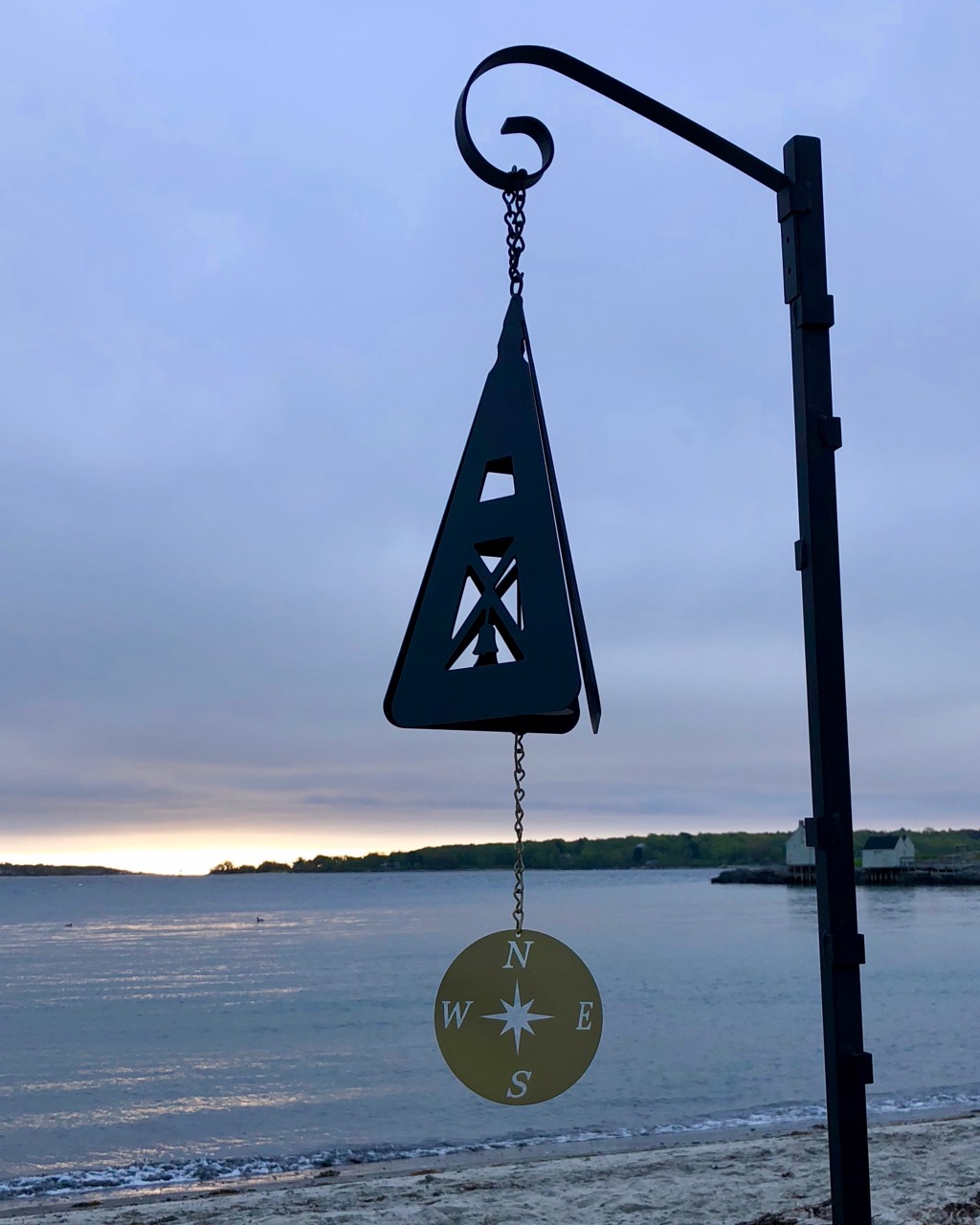 Black Compass Rose Buoy Bell