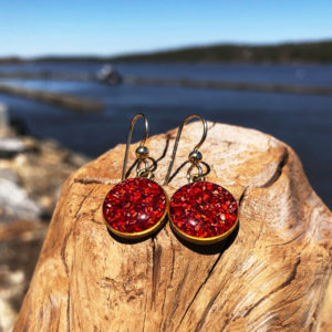 Crushed Lobster Shell Gold Earrings