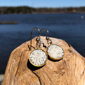 Crushed Oyster Shell Gold Earrings