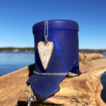 Crushed Oyster Shell Small Heart Necklace