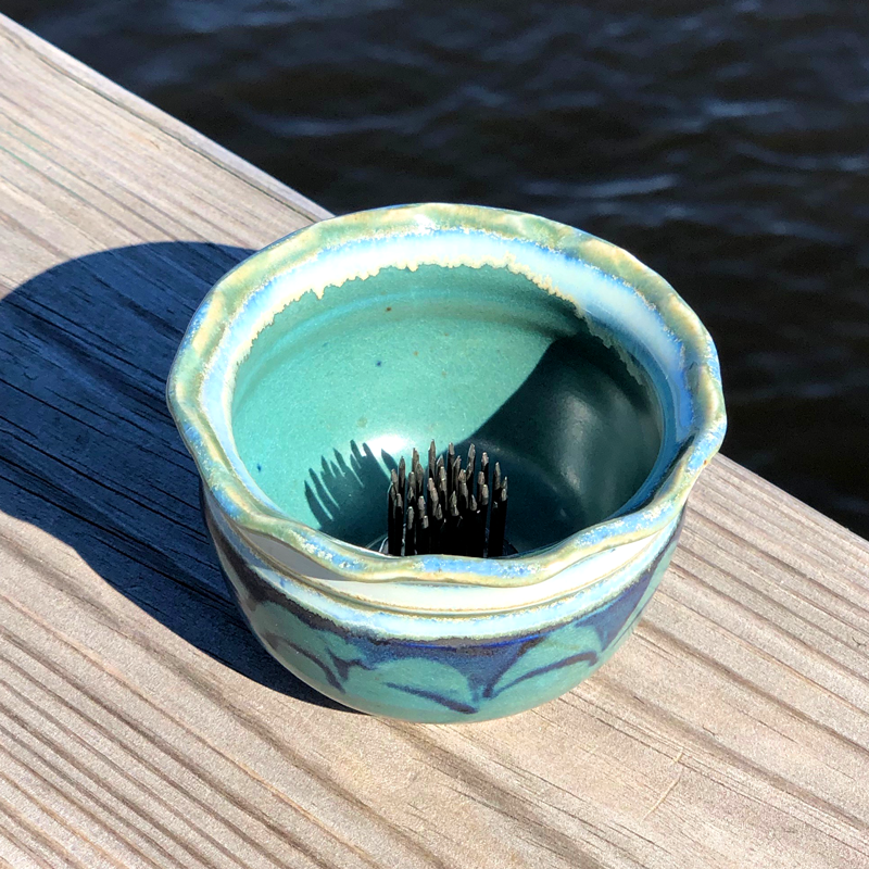 Ikebana in Peacock Glaze by Unity Pond Pottery