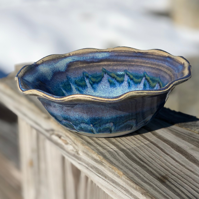 Ruffled Bowl in Fred's Glaze by Unity Pond Pottery