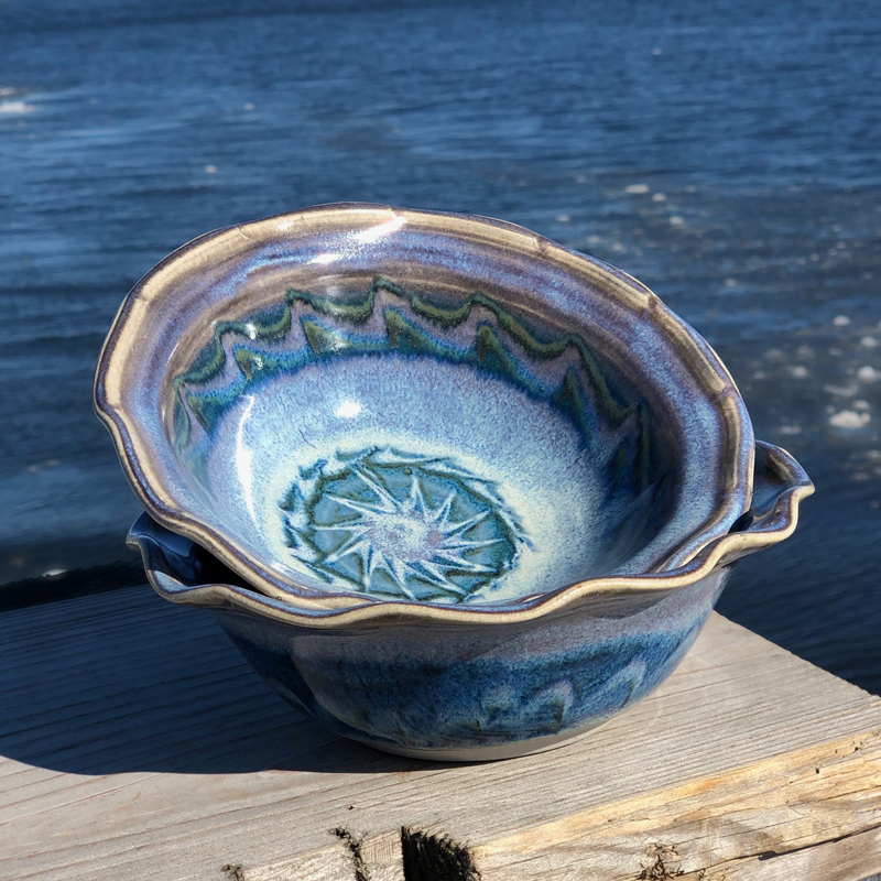 Ruffled Bowl in Fred's Glaze by Unity Pond Pottery