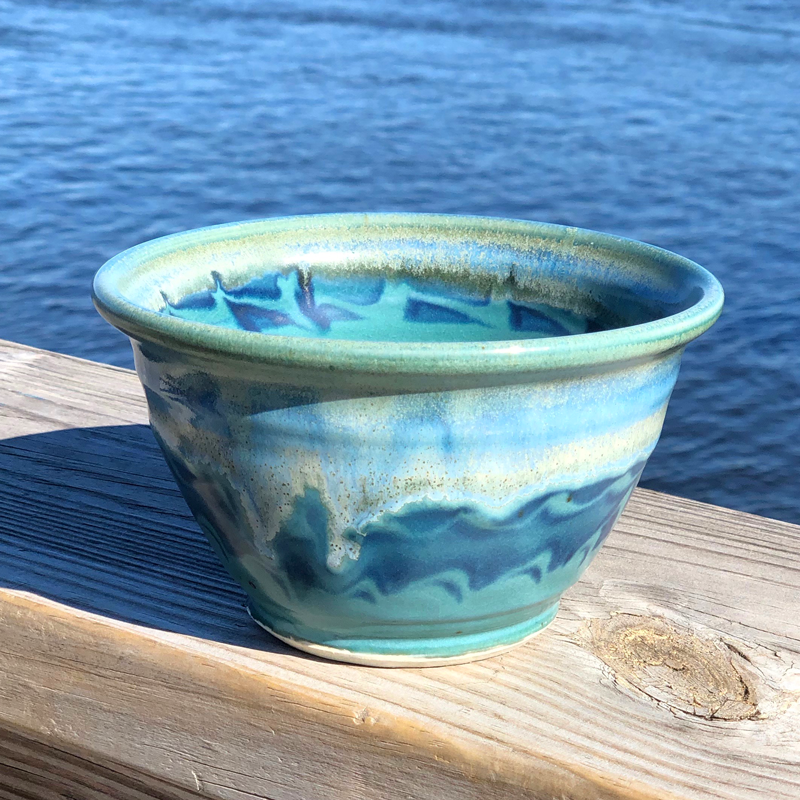 Noodle Bowl in Peacock Glaze by Unity Pond Pottery