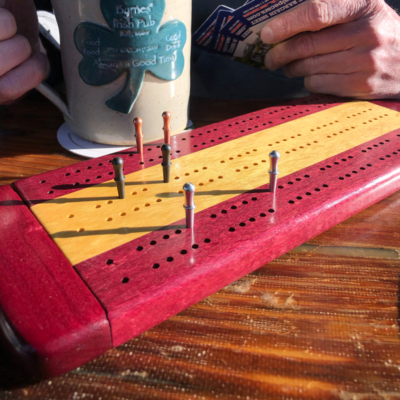 Made in Maine 3 Track Cribbage Board by Wood Accents