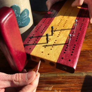Made in Maine 3 Track Cribbage Board by Wood Accents