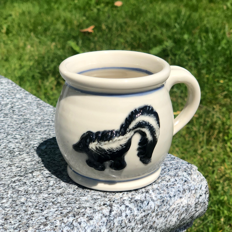 Skunk Mug with Blue Stripe