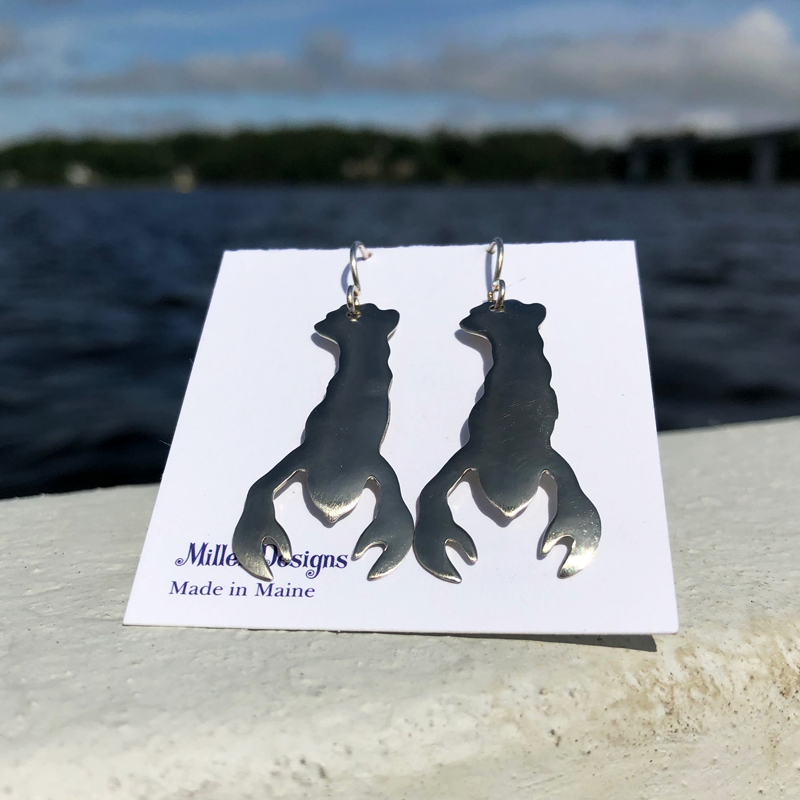 Silver Lobster Earrings
