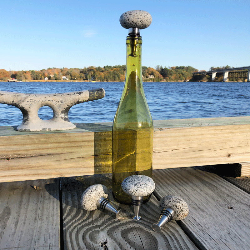 Beach Stone Bottle Stopper