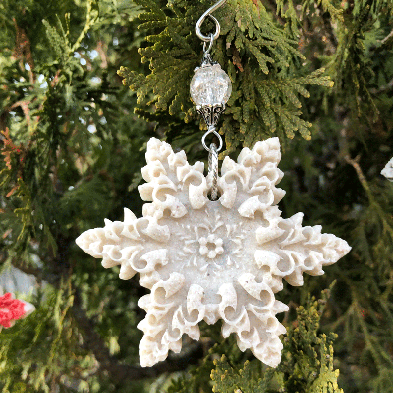 Oyster Shell Snowflake Ornament