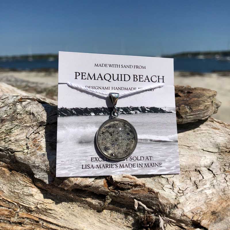 Pemaquid Beach Large Pendant | Beach Sand with Mussel Shell