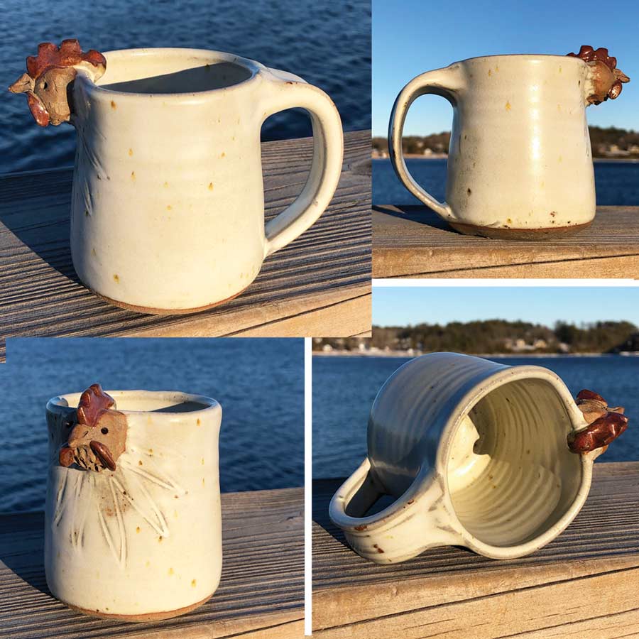 Chicken Mug 1 by Westport Island Pottery