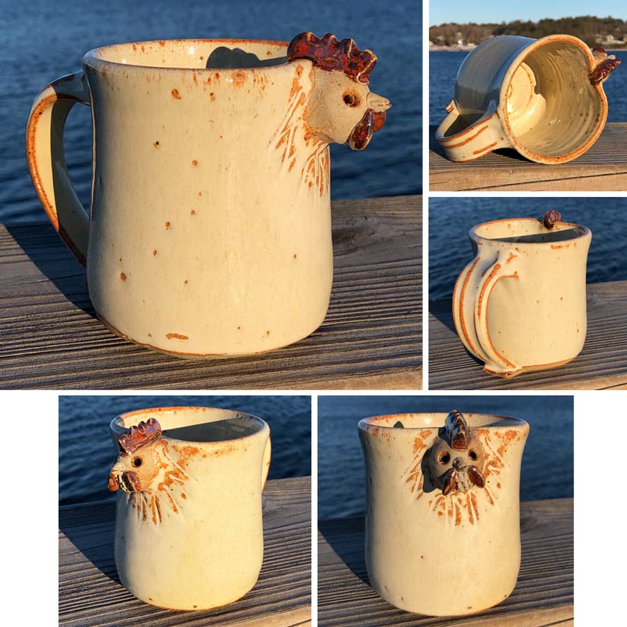 Chicken Mug 2 by Westport Island Pottery