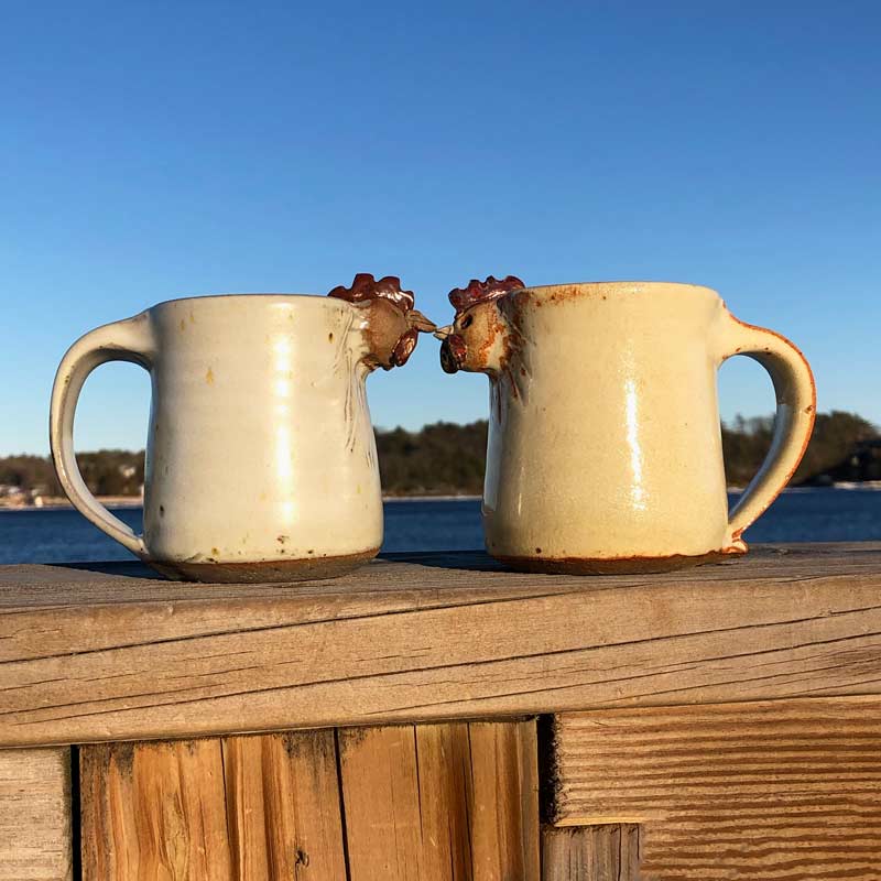 Chicken Mugs by Westport Island Pottery