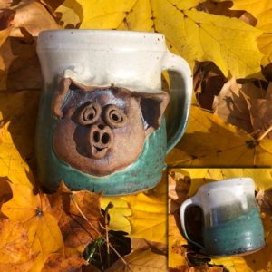 Pig Mug 3 by Westport Island Pottery