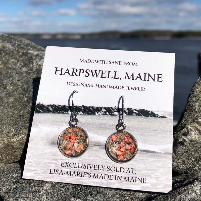 Harpswell Sand Earrings with Crushed Lobster Shell