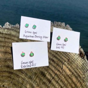 Green Opal Studs