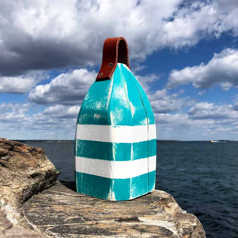 Teal & White Lobster Buoy Centerpiece