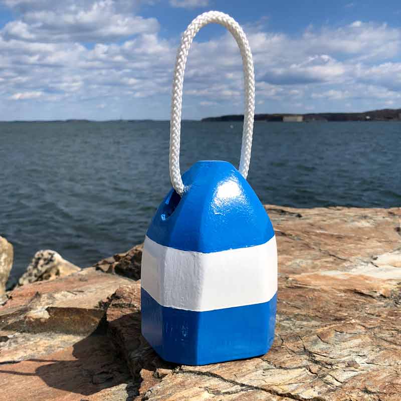Extra Small Blue and White Buoy Centerpiece