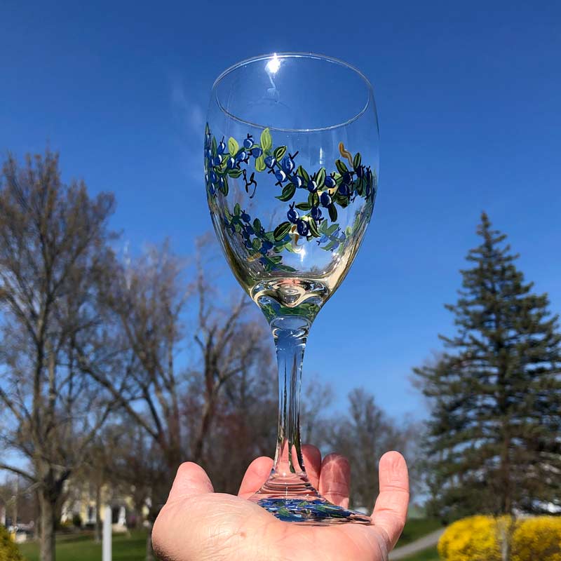 Blueberry, Wine Glass.