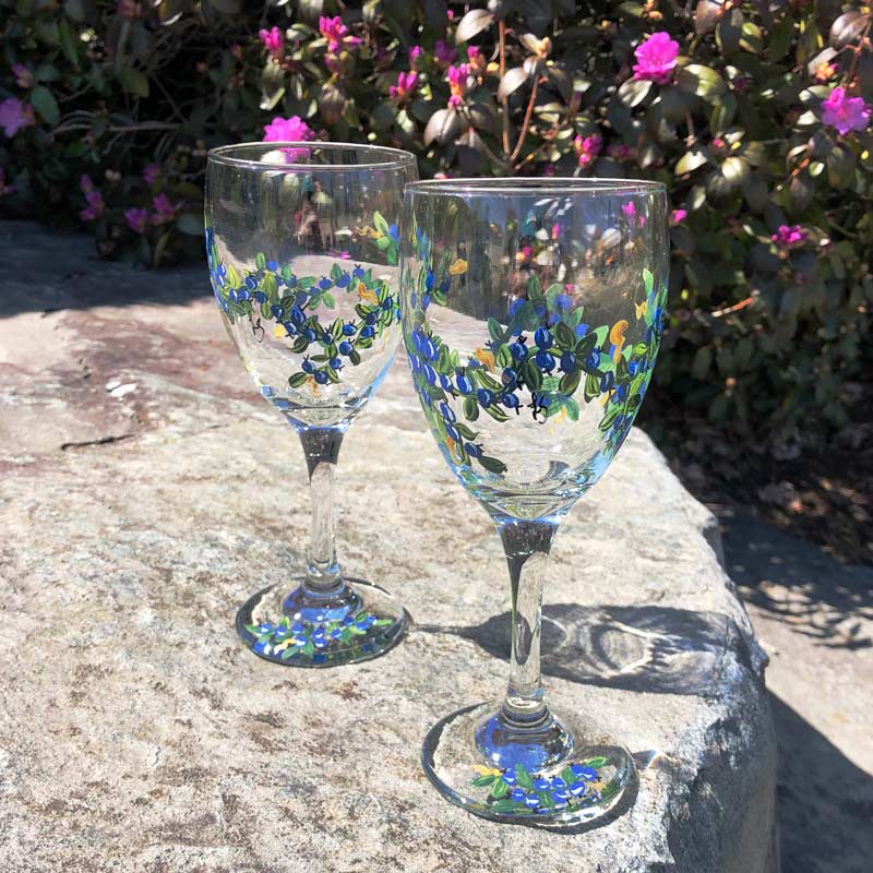 Blueberry, Wine Glasses.