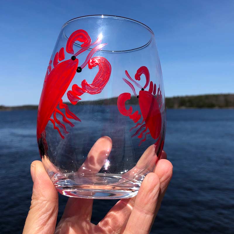 Lobster, Stemless, Wine Glass.