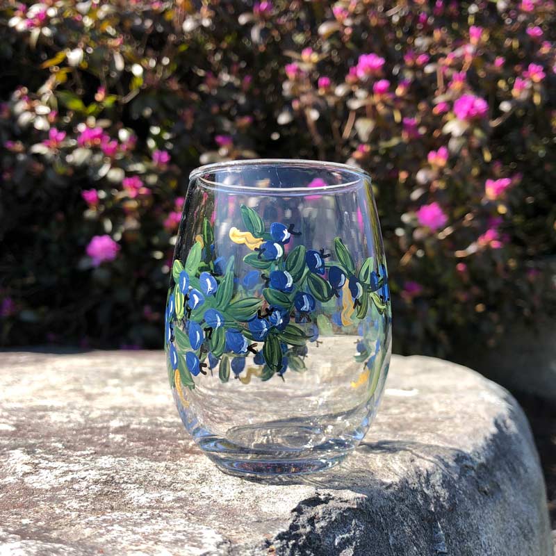 Blueberry, Mini, Wine Glass.