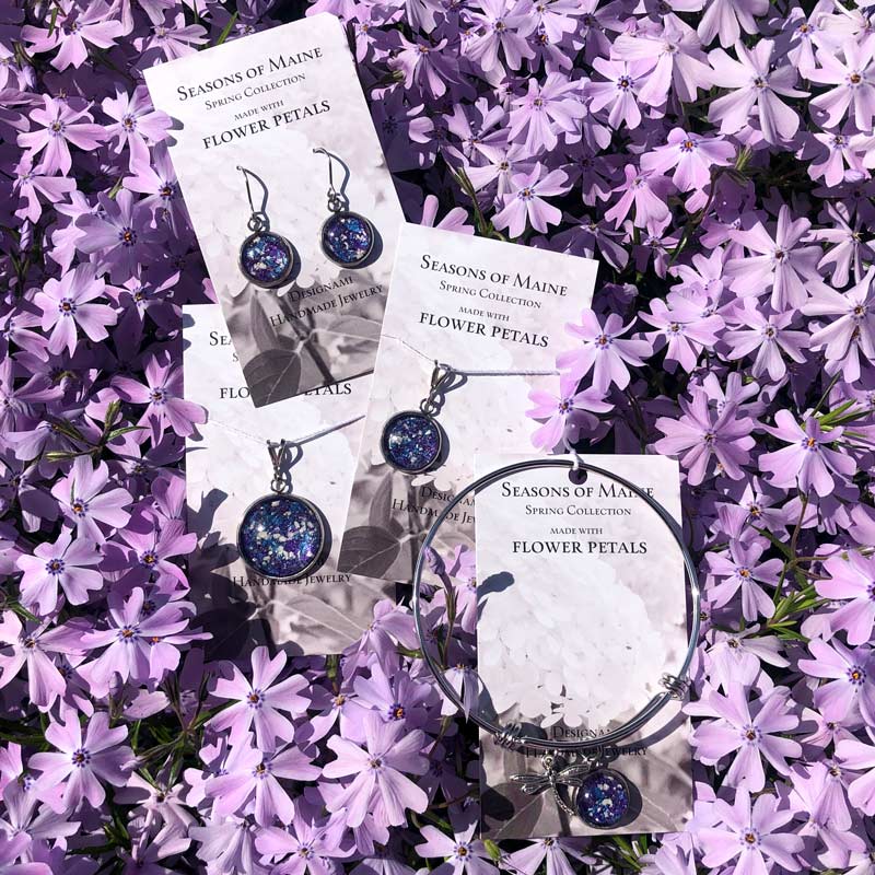 Iris & Delphinium Flower Petal Jewelry