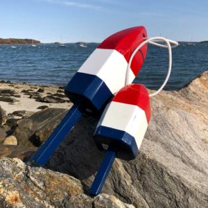 Glossy Red ,White and Blue Lobster Buoys with Rope