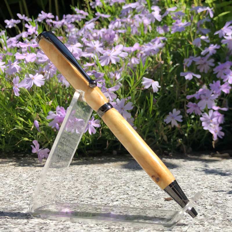 Smoothed Maine Spruce Burl Pen with Gun Metal Hardware
