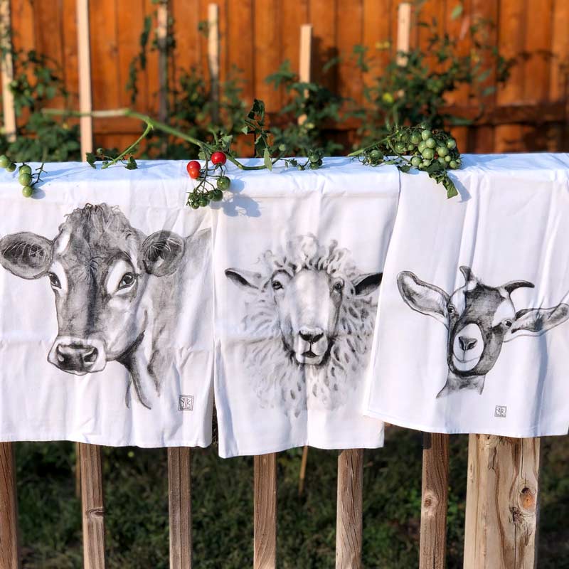 Farm Animal Tea Towel