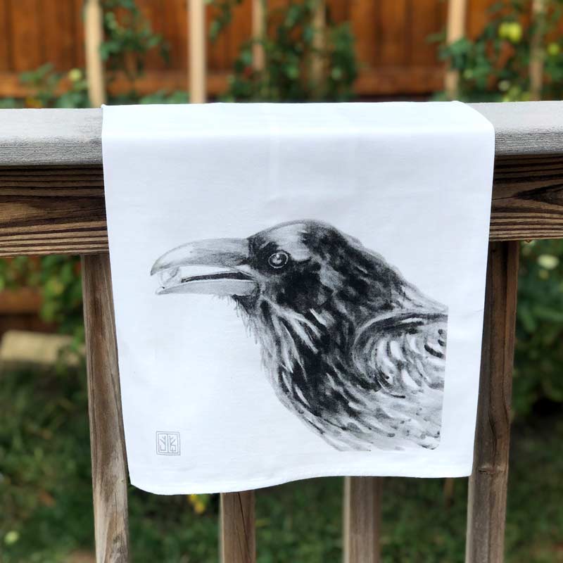 Forest Animal Tea Towel - Crow